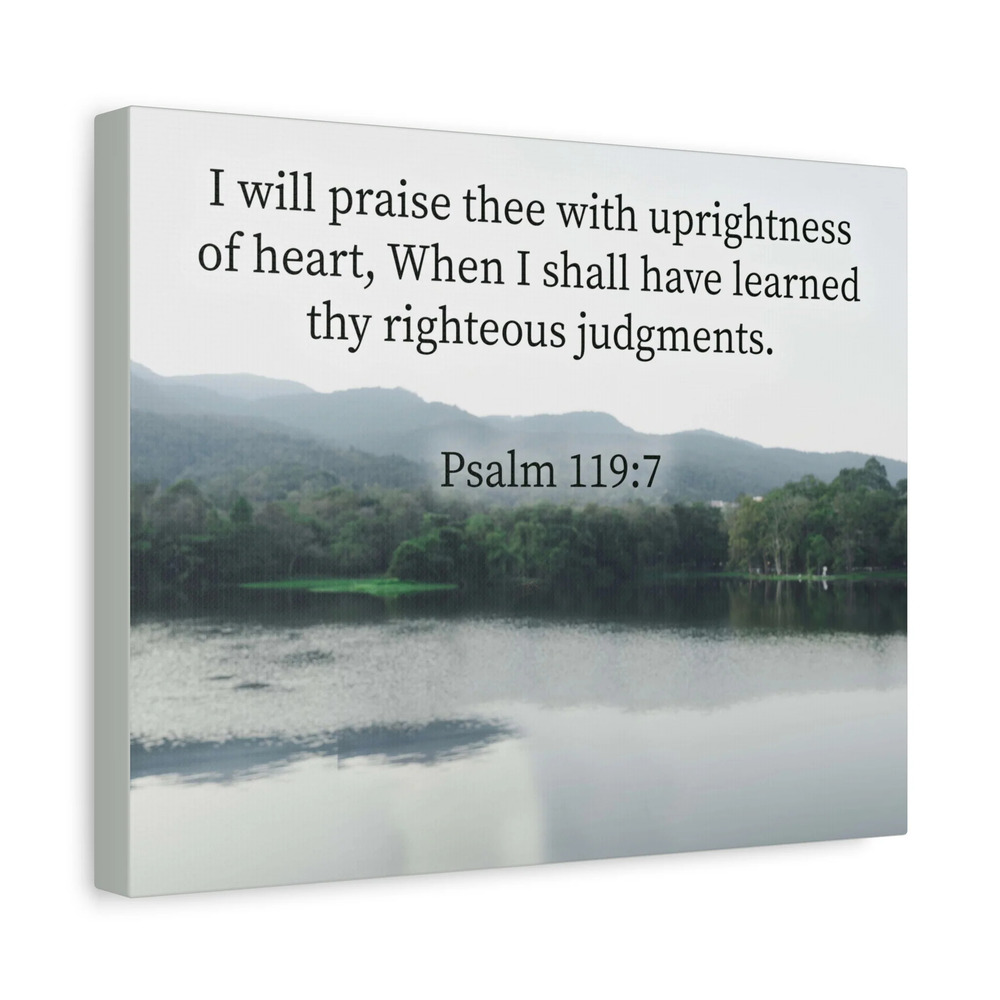 Bible Verse Canvas Righteous Judgments Psalm 119:7 Christian Home Decor